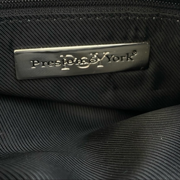 Preston & York Navy Blue & White Silvertone Chain Handle Handbag Purse - Picture 9 of 9